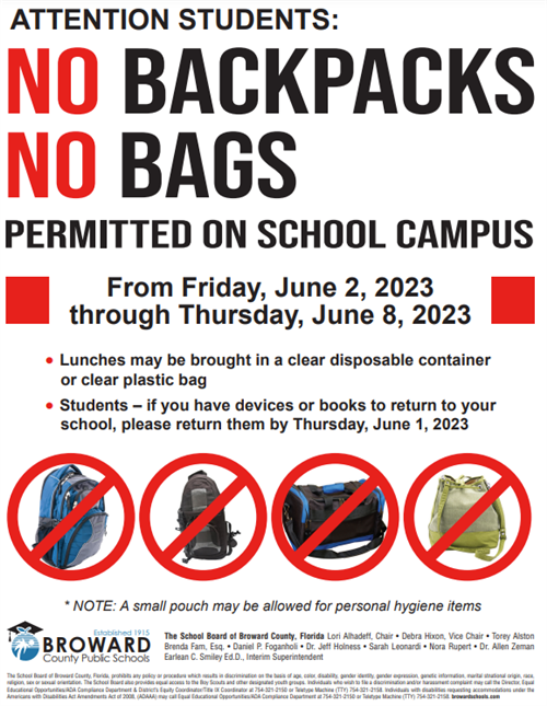 No Backpacks or Bags